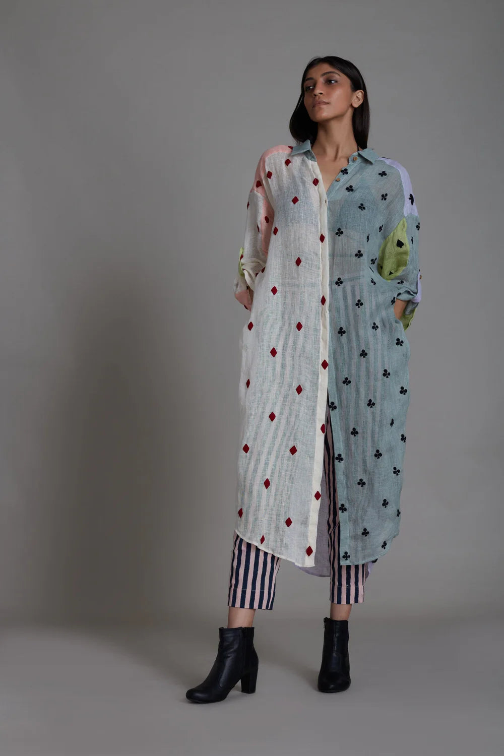 Milano Oatmeal Heart Shirt Set (2 PCS)